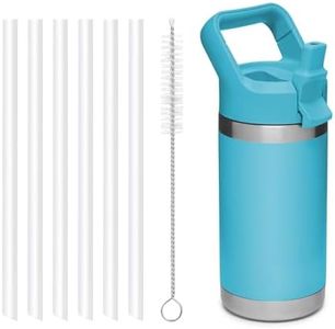 Replacement Straws Compatible with YETI Rambler Jr. 12 oz Kids Bottle-YETI Rambler Kids Straws Replacement-Accessories Set Include 6 BPA-FREE Straws and 1 Straw Cleaning Brush