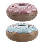 SOIMISS 2pcs Metal Tin Box Container Donuts Shaped Storage Container Candy Box Cookie Tins Chocolate Candy Gift Box