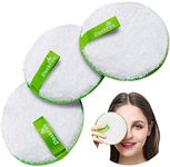 DaskFire Reusable Makeup Remover Pads, Facial Make Up Removal Wipes, Washable Face Cleaning Cloths, Hypoallergenic for Mascara, Eye Shadow, Lipstick, Foundation -3 pcs, 4.5" Dia