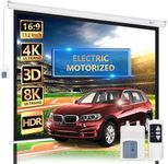 LopBast Screen 112" Motorized Projector Screen - Indoor and Outdoor Movies Screen 112 inch Electric 16:9