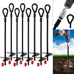 Jayzod Earth Ground Anchor 15 Inch Heavy Duty Earth Augers Shelters, Canopies,Tents,Swing Sets,Trampoline，8 Pack,Adapter not Included Black