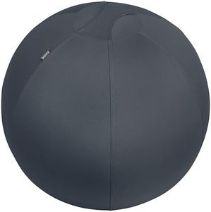 Leitz Silla de Pelota de Yoga, Silla Activa Ergonómica de Escritorio, 65cm de Diámetro, Incluye Funda de Tela, Inflador Manual y 2 Conectores, Gama Ergo Cosy, Gris Terciopelo, 52790089