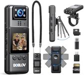 BOBLOV Body Camera with Video and Audio Recording 128G A23 Compact Bodycam up to 9 Hours Long Battery Life -360°Clips and Night Vision for Bike, Hiking, Walking Easy-to-Use