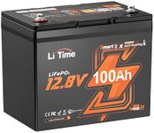 LiTime 12V 100Ah Group 24 Bluetooth Heating LiFePO4 Battery, Built-in 100A BMS with 2 Heating Mode, Low-Temp Protection, Max. 15000 Cycles, Perfect for RV, Solar System, Trolling Motors etc.