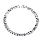 PROSTEEL Chain Bracelet Men 6mm 21CM Women Curb Link Chain Bangle Gift for Boyfriend Stainless Steel Bracelets Rock