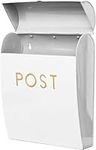 ACL Mail Boxes for House Wall Mount Mailbox – Post Mailboxes for Outside Wall Mount – Durable Post Box Wall Mounted – Easy Access Modern Mailbox with a Flap Opening (White, Small)