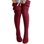 Women's Cable Knit Thigh High Socks 42~47" Extra Long Warm Over Knee Boot Stockings Winter Thermal Leg Warmers