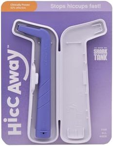 HiccAway Hiccup Straw - Stops Hiccups Naturally & Fast - As Seen On Shark Tank - Clinically Proven Relief for All Ages, Children & Adults - Safe & Reusable (HiccAway + Case, Purple) 1 Pack