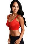 MACOM Signature Post Surgical Bra - Front Fastening - No Cup Size Needed (Red,28)