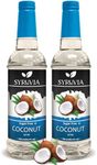 Syruvia Sugar-Free Coconut Coffee Syrup – 25.4 fl oz - Syrup for Coffee, Latte, Shakes, Smoothies, Desserts – 100% Vegan, Gluten Free, Kosher – No-Calorie Coffee Syrup, (Pack of 2)