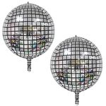 Atpata Funky Disco Theme Dance Party Foil Balloons for Disco theme Decoration (4D Disco Ball - 2pcs)