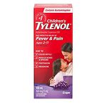 Tylenol Children's Medicine, Fast Effective Relief of Fever & Pain, 2-11 Years, Grape Liquid, Packaging May Vary, 100mL