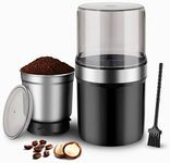 Electric Coffee Grinder Herb Grinder Spice Grinder Electric for Spices Seeds Herbs and Coffee Beans Spice Blender and Espresso Grinder Included 1 Removable Stainless Steel Bowls Black