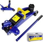 Car Lift Jack Low Profile Floor Jack Hydraulic Trolley Service, 2 Tonne / 4000lbs Load Capacity, Lift Range 5.3" to 12.6", with Swivel Casters, Carry Case (Blue)