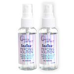 SeaTea Aftercare Ocean H2O Salt Spray, Saline Solution for Piercings, 1.7 Ounces (Pack of 2)