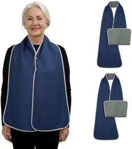 ANBANREY Reversible Fashion Bibs for Adults 2-in-1 Scarf Bib with Snaps Closure Double-Sided Micro-Fleece Lining Food Catcher Protector for Eating Stain-Resistant Perfect Caregiver Gift Choice