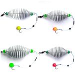 Fishmen Carp Feeder with Blow Back rig (Pack of 4) Made with Mustad Hook and Crimson Titanium 9X Power core 54lb Braided line