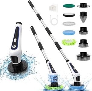 Electric Spin Scrubber-Rocfinity Electric Scrubber for Cleaning,IPX7 Waterproof Cordless Power Scrubber,9 Brush Heads Shower Scrubber,Spin Brush for Cleaning Bathroom,Shower Cleaner for Floor,Tub,Sink