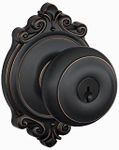 Schlage F51A GEO 716 BRK Brookshire Collection Georgian Keyed Entry Knob, Aged Bronze