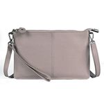 Befen Nude Pink Leather Small Crossbody Handbag Purse Women Wristlet Clutch Purse Small Purses for Women with Credit Card Slots (Light Beige Pink)