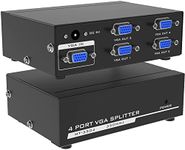 1Goal 4 Port VGA Splitter Sharing Switch Box, 4 VGA Input 1 VGA Output - 4 Pcs to 1 Monitor - for four PC to share one monitor and speaker system (1G-4 Port VGA Splitter Sharing Switch)