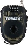 Trimax T33RC Retractable Cable 3-Digit Combo Lock (90cm x 2.4mm)