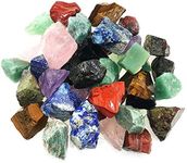 3 lbs Bulk Rough Madagascar Stones Mix - Large 1" Natural Raw Stones Crystal Tumbling, Cabbing, Fountain Rocks, Decoration,Polishing, Wire Wrapping, Wicca & Reiki Crystal Healing