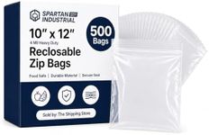 10” X 12” (500 Count) 4 Mil Thick Bulk Clear Reclosable Zip Bags