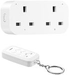 DEWENWILS Remote Control Socket, 13A/3120W Wireless Remote Switch 30M Long Range, Independent Control Remote Plug for Household Appliances, Programmable, UKCA Listed, 1 Socket 1 Remote