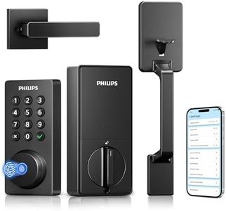 Philips Wi-Fi Smart Deadbolt Lock with Handle Set, Keyless Entry Door Lock for Front Door, Built-in WiFi, Compatible with Alexa & Google Assistant, Auto Locking