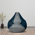 VPLANET® Leatherette Teardrop Bean Bag, Cover Only (2XL, Blue & Grey)