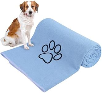 KinHwa Dog Towel Super Absorbent Pet Bath Towel Microfiber Dog Drying Towel for Small, Medium, Large Dogs and Cats 30inch x 50inch Light-Blue