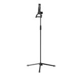 K&M Stands 19767 Folding BioBased Tablet Stand - Fits Tablets from 7 to 16 Inches - 61" Floor Standing Tripod - Adjustable & Tiltable - Light & Foldable - Black