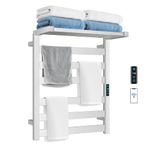 Towel Warmer Rack with WiFi, 6 Bars Large Towel Racks with Temperature & Timing Control, Foldable Bracket, Digital Display, Stainless Steel, Built-in, Wall Mounted, Brushed Nickel
