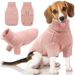 EMUST Dog Sweaters for Large Dogs, Elastic Large Dog Sweater with Sleeves, Soft Dog Turtleneck Sweater for Fall & Winter, Pink XL