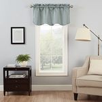 Eclipse Canova 42-Inch by 19-Inch Thermaback Blackout Scallop Valance, River Blue