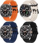 Priefy No Gap Breathable Sport Silicone Wristband Waterproof Strap for Women Men Compatible with Galaxy Watch Ultra Strap 47mm (2024) - [Pack 4] [Watch Not Included]