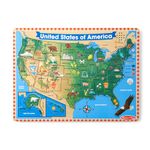 Melissa & Doug USA Map Sound Puzzle - Wooden Peg Puzzle With Sound Effects (40 pcs)