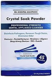 Dr. B Dental Solutions Powder Crystal Soak Cleanser, Ideal for Oral Appliances, Dentures, Night Guards, Retainers, Aligners, and Sleep Apnea Devices - 45 Packs Included (Single Pack)