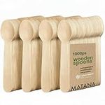 MATANA - Disposable Wooden Cutlery Eco-Friendly 100% Natural Wood - Biodegradable & Compostable (Spoons, 1000 Pack)