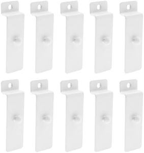 TTZEZE Slatwall Utility Hooks,Iron Notch Picture Display Hook, Metal Slatwall Picture Hook,Commercial Hangers Painting Hooks,White Slat Wall Hangers for Slat Grid Shelf Hanging Display 10PCS Style 1