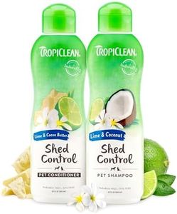 TropiClean Lime & Coconut Deshedding Dog Shampoo & Conditioner Set for Shedding Control | Natural Pet Shampoo & Conditioner Derived from Natural Ingredients | Cat Friendly | Made in the USA | Set of 2