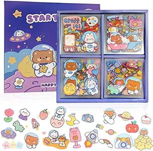 Cute Stickers Waterproof Water Bottle Laptop Scrapbook Vinyl Stickers Aesthetic Kawaii Clear Stickers Packs for Journaling Gifts for Kids Girls Boys, Pack of 1000 Pcs/100 Sheets (Space Star Travel)