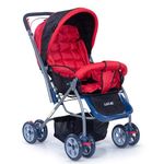 LuvLap Starshine Baby Stroller/Pram for 0 to 3 Years, New Born/Toddler/Kid, Lightweight, Adjustable backrest, 360° Swivel Wheel, Large Storage Basket, Reversible Handlebar (Red)