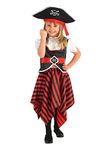 Rubie's 883620L Official Toddler Girl's Generic Little Lass Pirate Costume, Multi-Colour, 7-8 Years