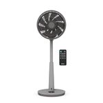Duux Whisper 3 Standing Fan - 13dB, 26 Cooling Speeds, Height Adjustable Telescopic Stand, Multi-direction Oscilation, Quiet Fan For Bedroom with Night Mode, Timer and Remote Control - Grey