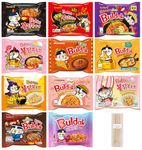 Samyang Spicy Hot Chicken Ramen 11 Flavor Variety Pack - FREE Chopsticks - Korean Buldak Ramen Noodles (11 Pack)