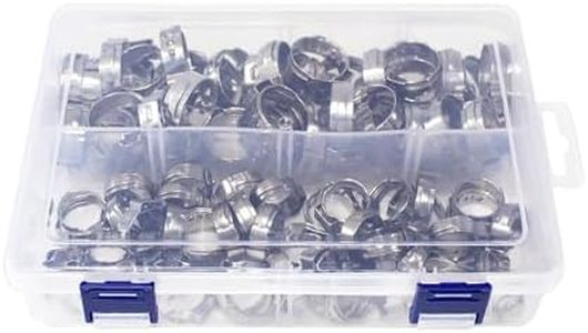 100PCS 1/2" 3/4" PEX Cinch Clamps Rings, 304 Stainless Steel PEX Fitting Clamps Pinch Crimp Rings for PEX Tubing Pipe Fitting Connections (Silver 1/2inch 50PCS 3/4inch 50PCS)