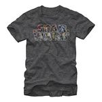 STAR WARS Men's Epic Logo, Char HTR, Large