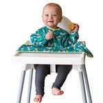 Tidy Tot®™ Cover & Catch™ Weaning Bib with Sleeves. Attaches to Highchairs with Suction for Mess Proof Baby Feeding. Waterproof Long Sleeved Bibs. Coverall BLW Bibs. Travel Bag Included.